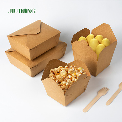 Disposable Kraft Paper Lunch Box Fast Food Delivery Takeaway Packaging Container