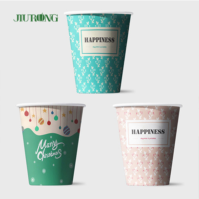 Food Grade PE Coated Biodegradable Paper Cups Fan Beverage Packaging