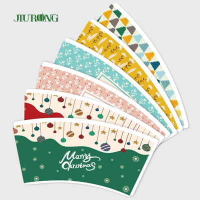 Food Grade PE Coated Biodegradable Paper Cups Fan Beverage Packaging