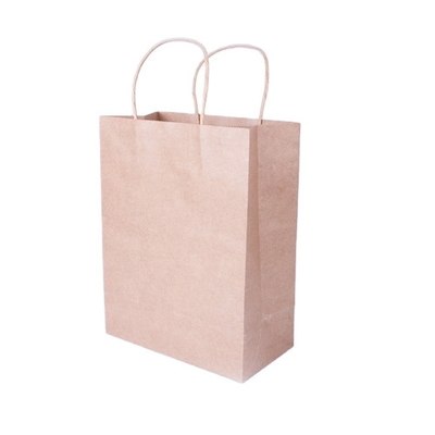 Customized Flat Handle Biodegradable Paper Bag Eco Friendly 280mm Logo Print