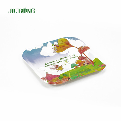 UV Coating Biodegradable Paper Plates Food Grade Recyclable Matt Lamination