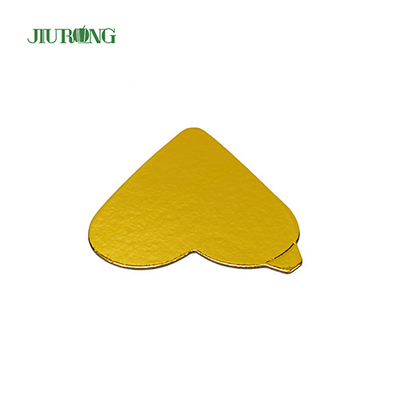 Grey Paper Recyclable Heart Shaped Cake Board Gold ISO9001 approved