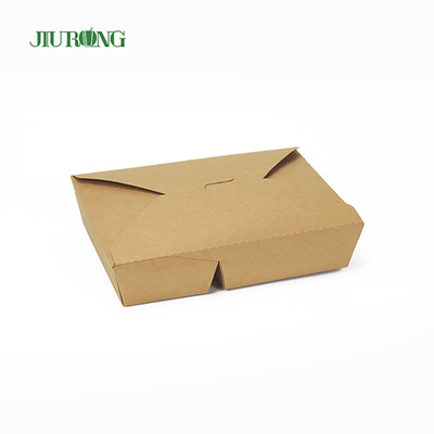 Biodegradable Kraft 1480ml Disposable Paper Food Containers With Lids