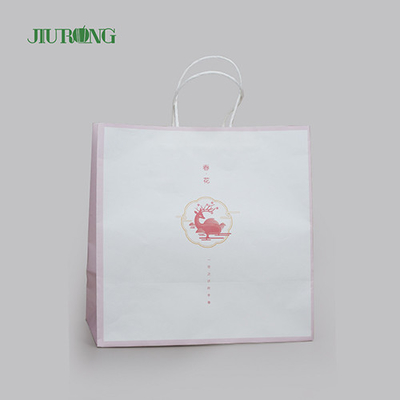 Custom Logo Biodegradable Paper Bag Eco Friendly Newspaper Bags 305mm Height