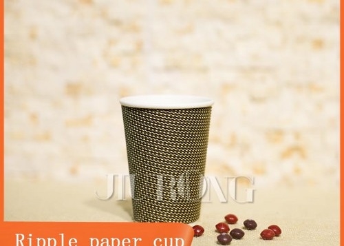 Brown Corrugated Biodegradable Paper Cups 14oz hot drink coffee cup